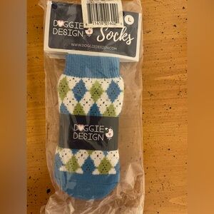 Dog Socks, Blue and Green Argyle Socks to keep your fur babies feet warm
